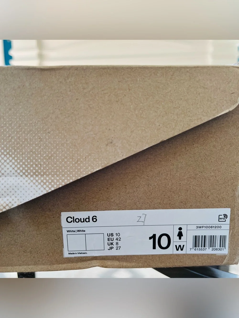 Sz 10 On Cloud 6 Women's Running Shoes All White 3WF10061200
